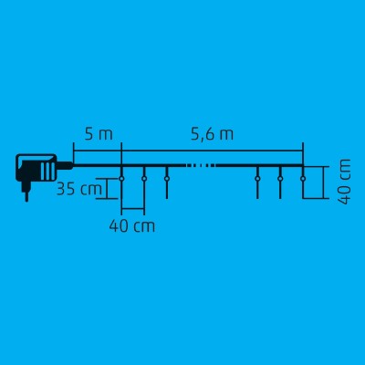 Ghirlanda sloi de gheata, 240 LED alb rece, adaptor de retea IP44 - KJL 240